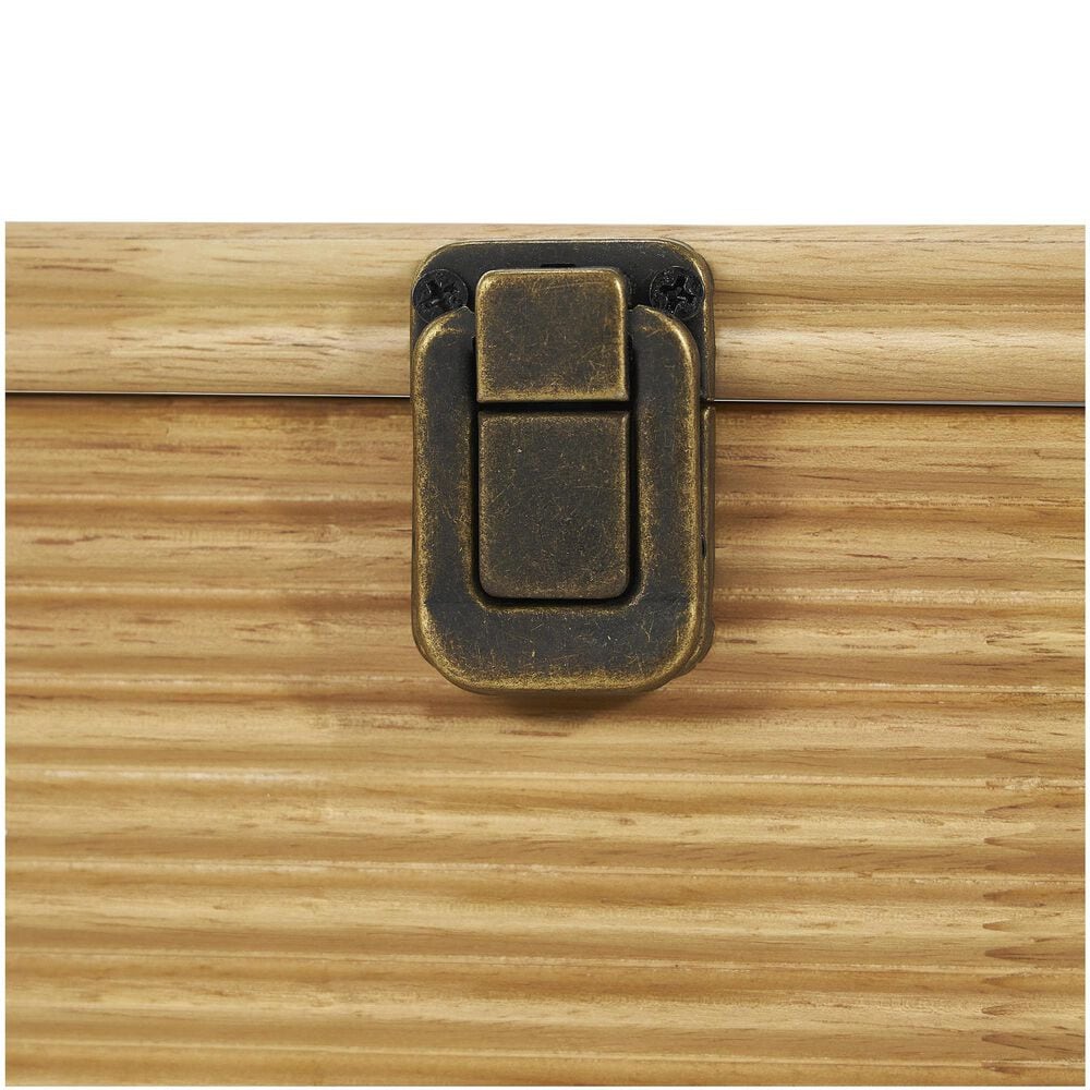 Maple and Jade 2-Piece Carved Linear Decorative Box Set in Light Brown, , large