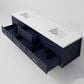 Lexora Home Castor 80" Double Bathroom Vanity in Blue with 2 cm White Quartz Top and Rectangular Sinks, , large