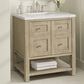 James Martin Vanities Breckenridge 30" Single Vanity in Whitewashed Oak with 3 cm Ethereal Noctis Quartz Top, , large