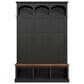 HOMLUX 5-Hook Hall Tree with 3 Hidden Storage in Black and Walnut, , large