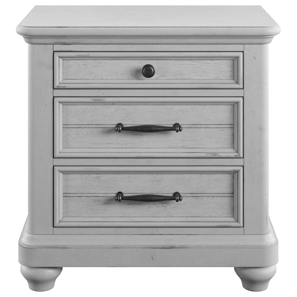 Emerald Home Furnishings New Haven 3-Drawer Nightstand in Oyster Shell, , large
