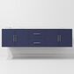 Lexora Home Geneva 72" Double Bathroom Vanity in Navy Blue with 2 cm White Carrara Marble Top and Rectangular Sinks, , large