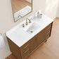 37B Mertola 48" Single Bathroom Vanity Cabinet in Dark Maplewood with White Composite Stone Top and Backsplash, , large