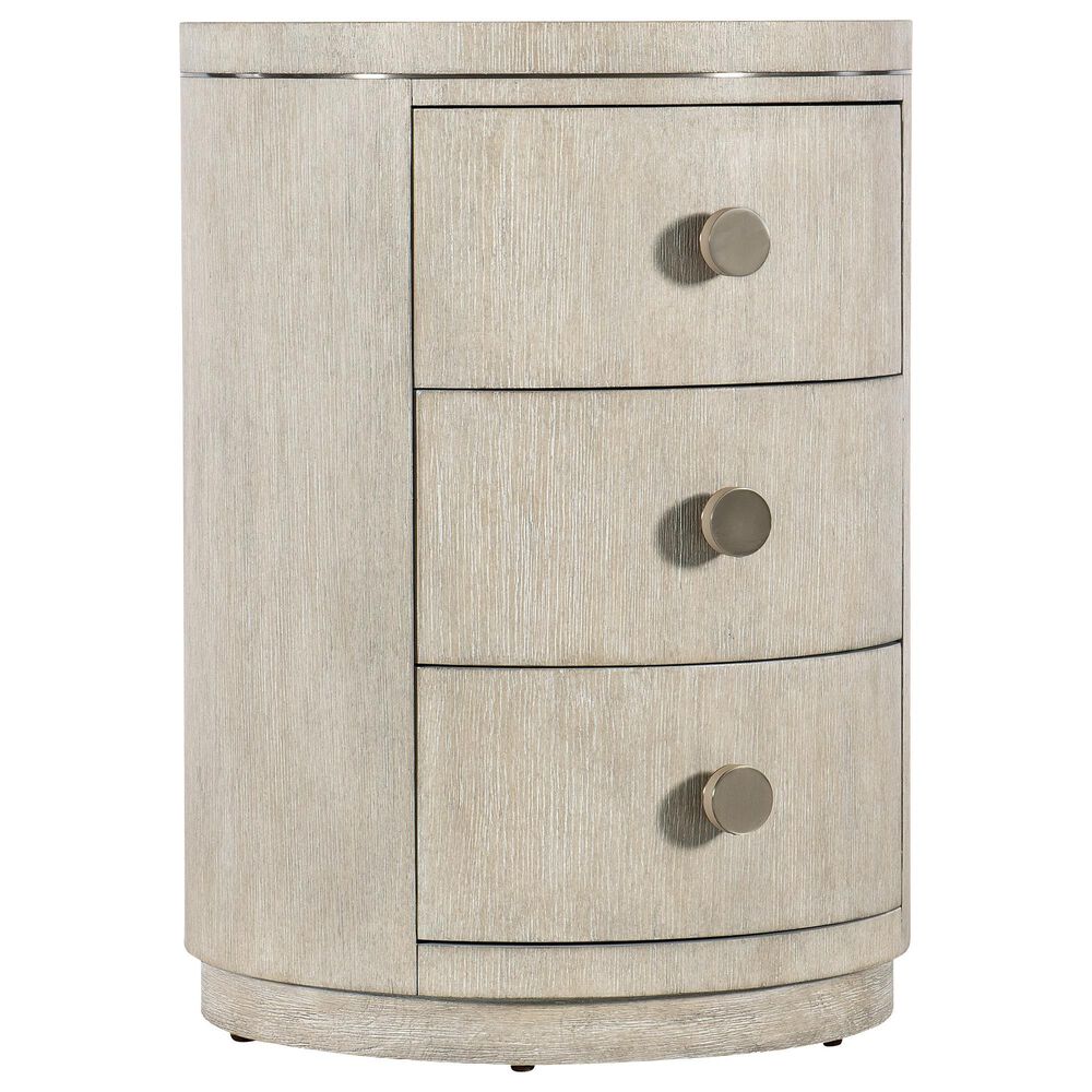Hooker Furniture Modern Mood 3-Drawer Round Nightstand in Diamond and Pewter, , large