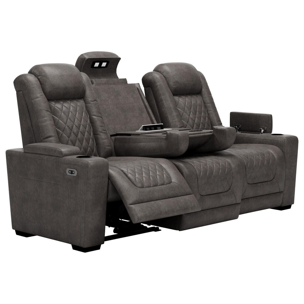 Signature Design by Ashley HyllMont Dual Power Reclining Console Sofa