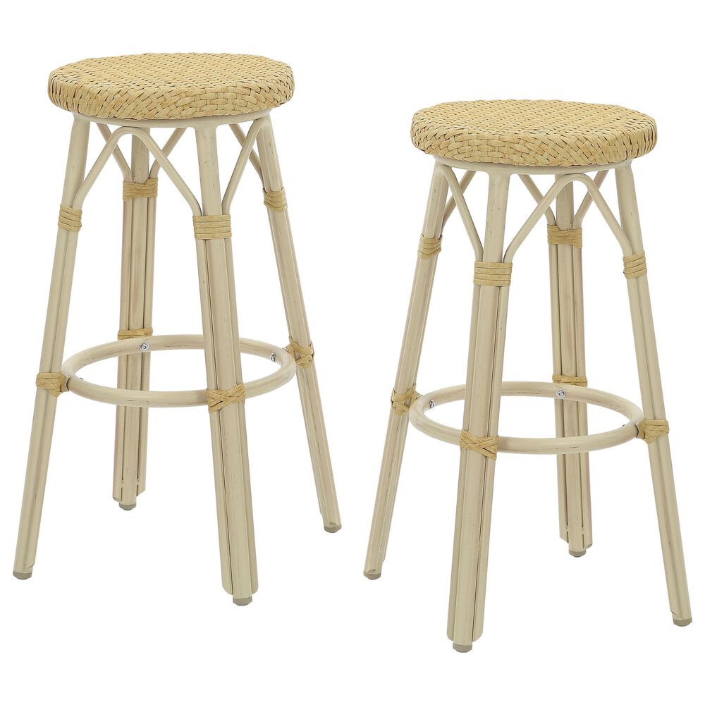 Furniture of America Eldridge 30" Patio Bar Stool in Natural (Set of 2), , large