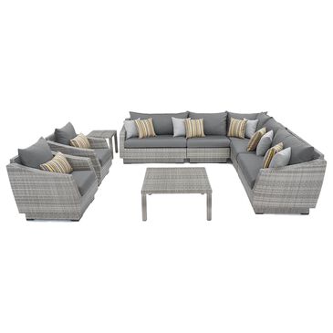 RST Brands Cannes 9-Piece Sunbrella Patio Sectional Set in Charcoal Grey, , large