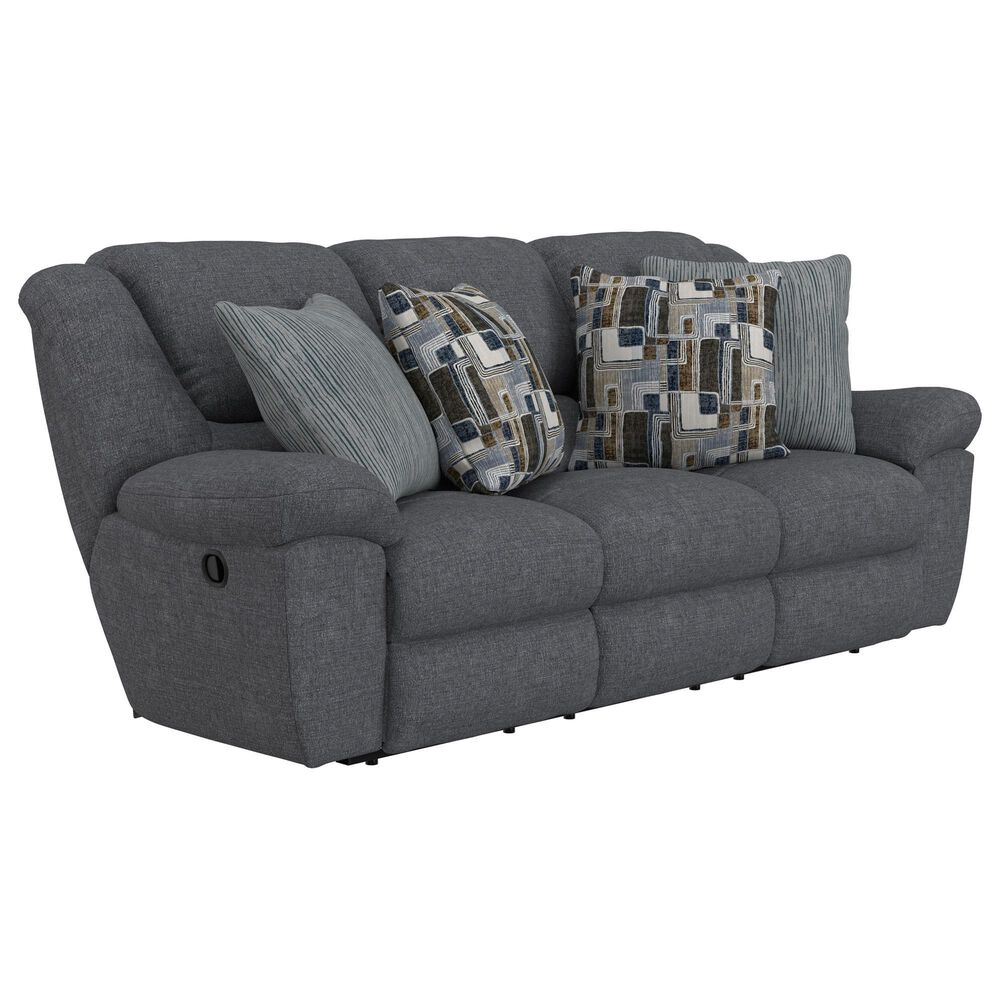 Catnapper Trifecta Manual Reclining Sofa with Drop Down Table in Smoke, , large