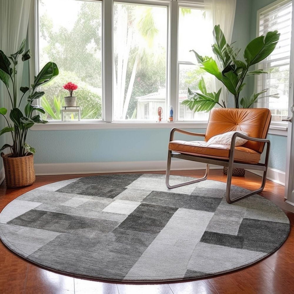 Dalyn Rug Company Neo NO15 8&#39; Round Pewter Area Rug, , large