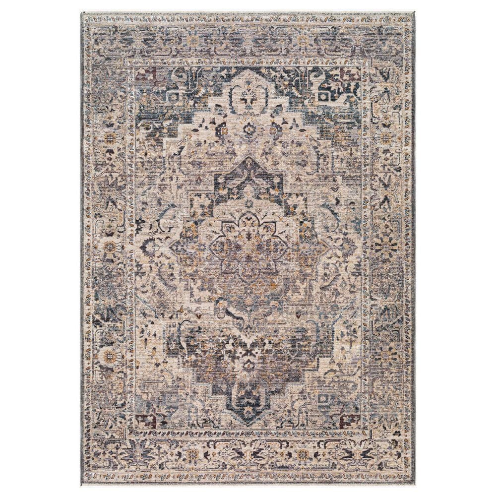 Surya Aida AAD-2311 3"11" x 5"10" Beige, Medium Gray, Tan, Ivory, Deep Teal and Charcoal Area Rug, , large