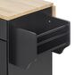 HOMLUX 59.3"" Kitchen Island with Trash Can Storage in Black and Natural, , large