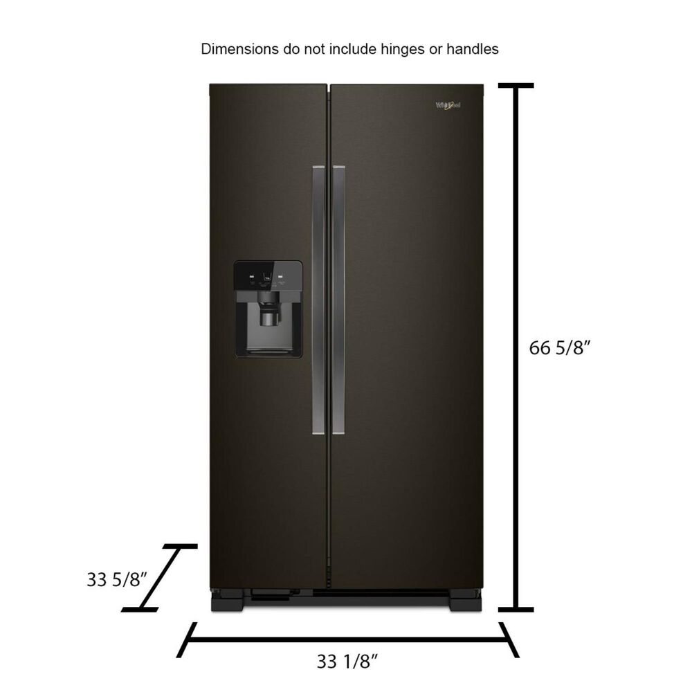 Whirlpool 21.4 Cu. Ft. 33&quot; Wide Side-by-Side Refrigerator in Black Stainless, , large