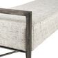 Mercana Charlotte Bench with Gray Herringbone Fabric Cushion Seat in Antique Nickel, , large