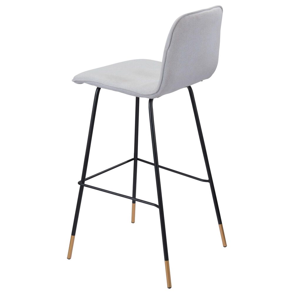 Zuo Modern Gironde Bar Stool in Light Gray and Black, , large