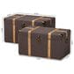 Baxton Studio Stephen 2-Piece Storage Trunk Set in Dark Brown and Oak, , large