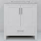 Lexora Home Jacques 30" Single Bathroom Vanity in White with 2 cm White Carrara Marble Top and Rectangular Sink, , large