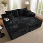 HOMLUX Sectional Sofa, with High Density Foam, Standard Plush Couch in Black, , large