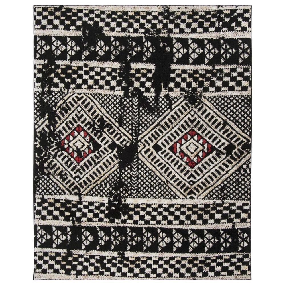 Safavieh Adirondack ADR202Z 8" x 10" Black and Light Grey Area Rug, , large