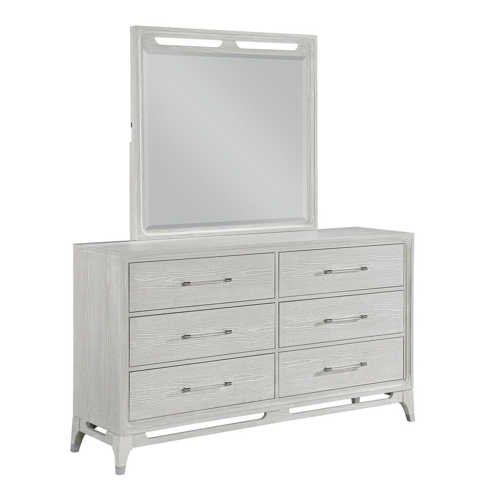 Davis International Solitude 4 Piece Queen Panel Bedroom Set in White Rub Through Finish, , large