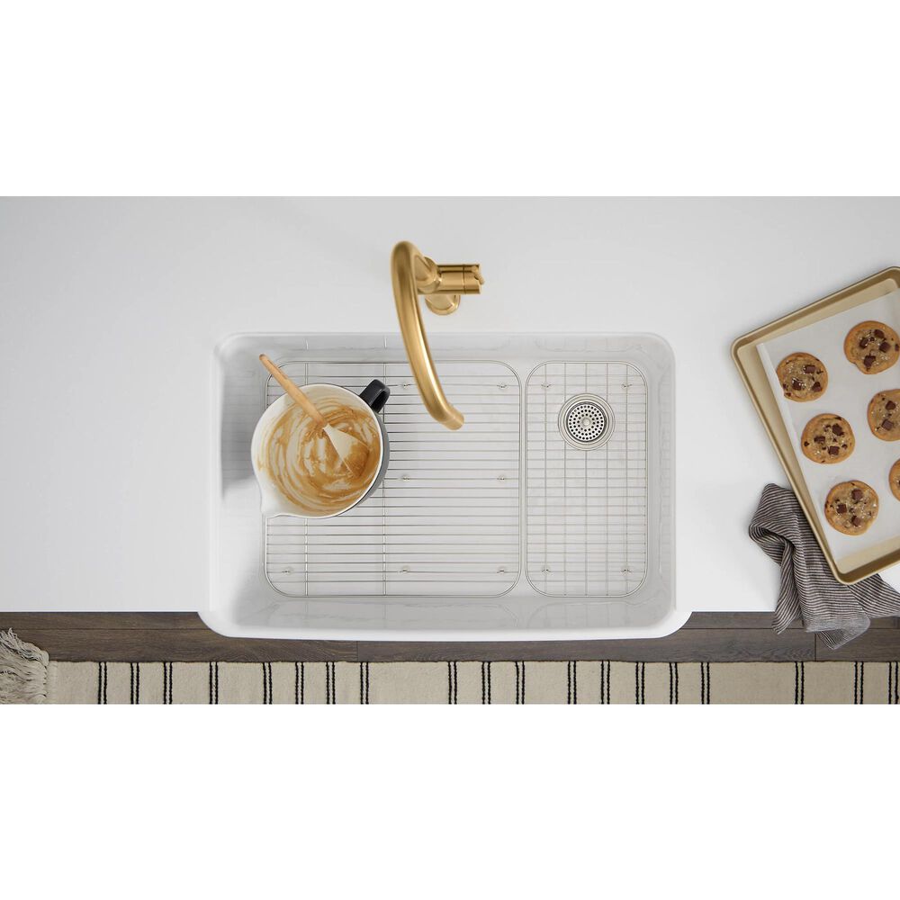 Kohler Ironridge 34" Undermount Single-Bowl Farmhouse Kitchen Sink in White, , large