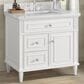 James Martin Vanities Lorelai 36" Single Vanity in Bright White with 3 cm White Zeus Quartz Top, , large