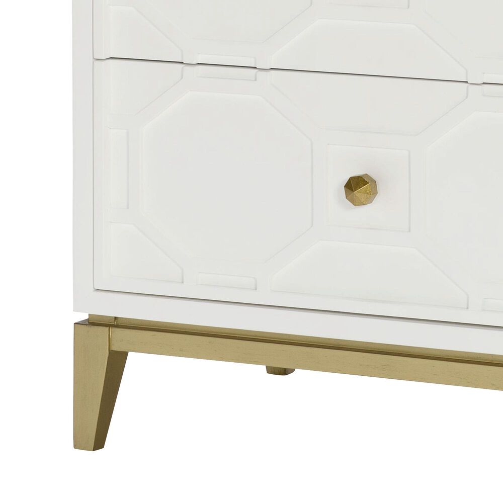 Legacy Classic Chelsea 2 Drawer Night Stand in White and Gold, , large