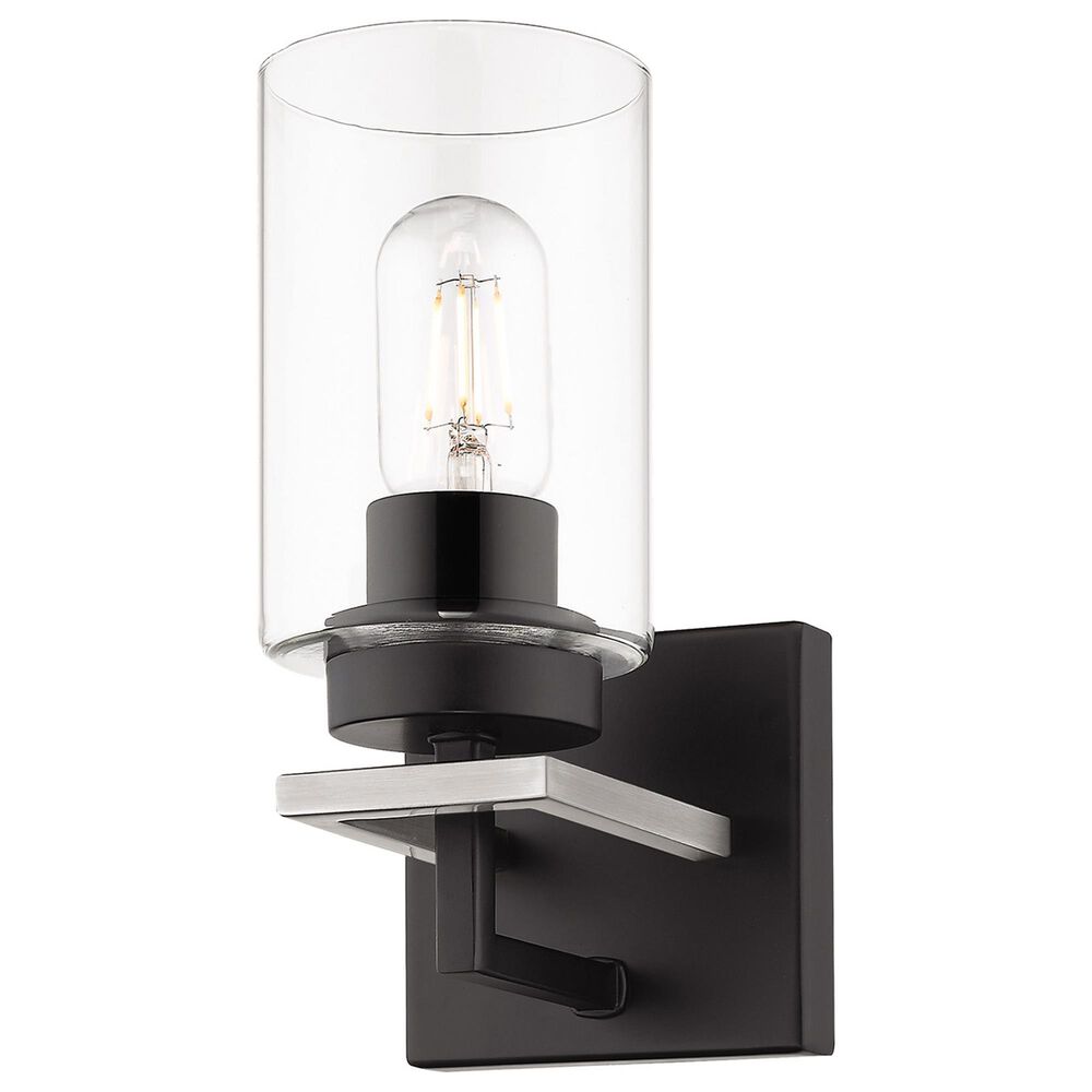 Golden Lighting Tribeca 1-Light Bath Vanity in Matte Black and Pewter, , large
