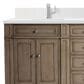 James Martin Vanities Bristol 72" Double Bathroom Vanity in Whitewashed Walnut with Single Hole 3 cm White Zeus Quartz Top and Rectangular Sinks, , large