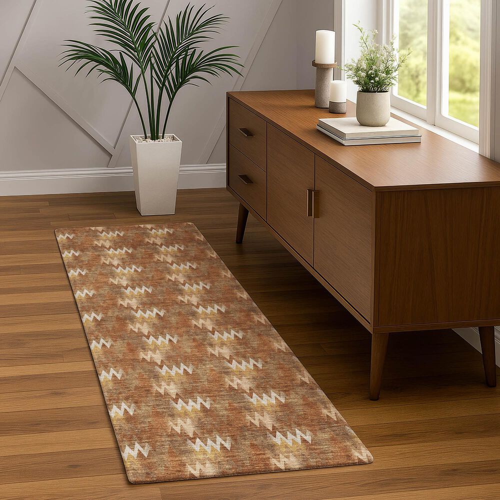 Dalyn Rug Company Soft Essentials Chevron Paprika 2'3" x 7'6" Runner, , large