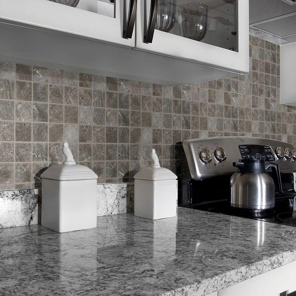 Shaw Oasis Dark Grey 13&quot; x 13&quot; Ceramic Mosaic Tile, , large