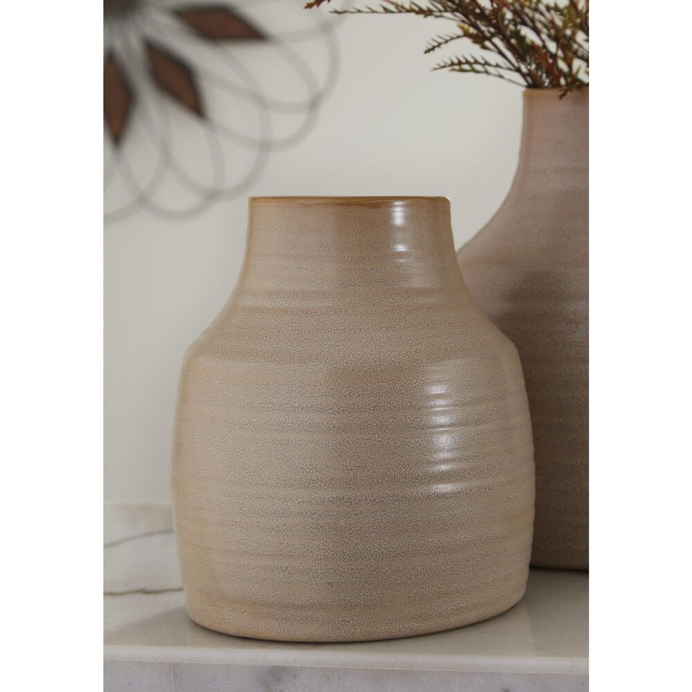 Ashley Millcott 9&quot; Vase in Tan, , large