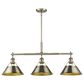 Golden Lighting Orwell 3-Light Linear Pendant in Aged Brass, , large