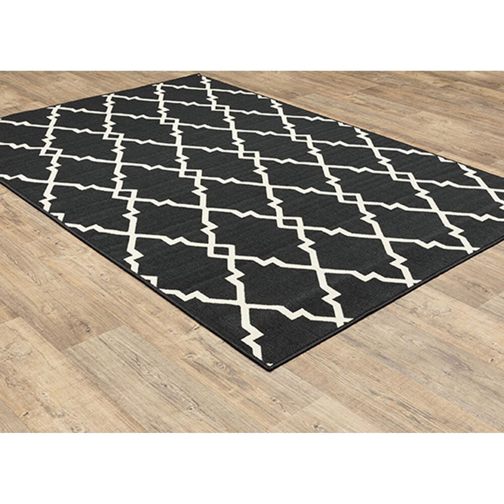 Oriental Weavers Marina 7763K 7&#39;10&quot; x 10&#39;10&quot; Black and Ivory Area Rug, , large