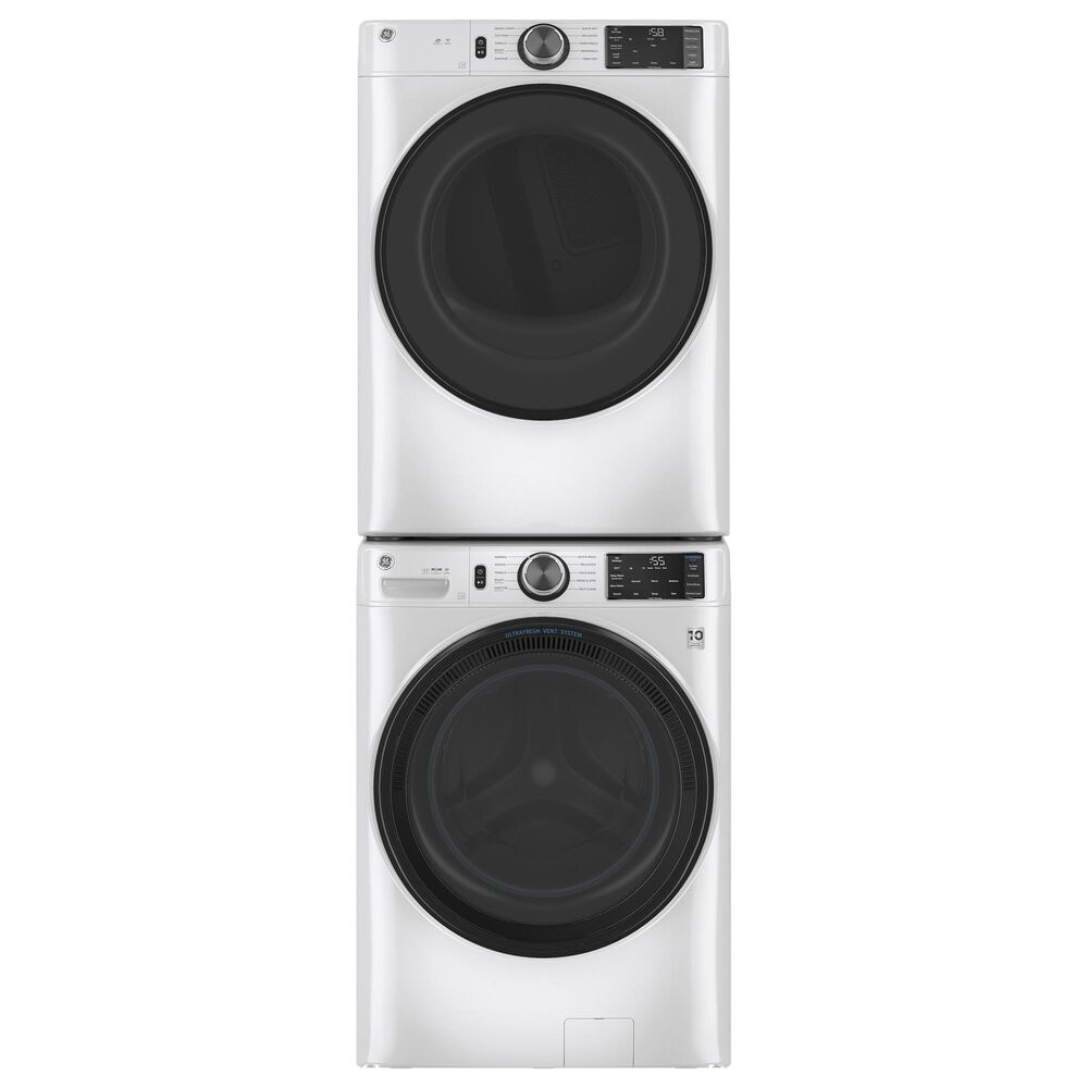 GE Appliances 4.8 Cu. Ft. Front Load Washer and 7.8 Cu. Ft. Electric Dryer Laundry Pair in White, , large