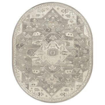 Surya Caesar 8" x 10" Oval Charcoal, Taupe, Tan, Black, Light Beige and Brown Area Rug, , large