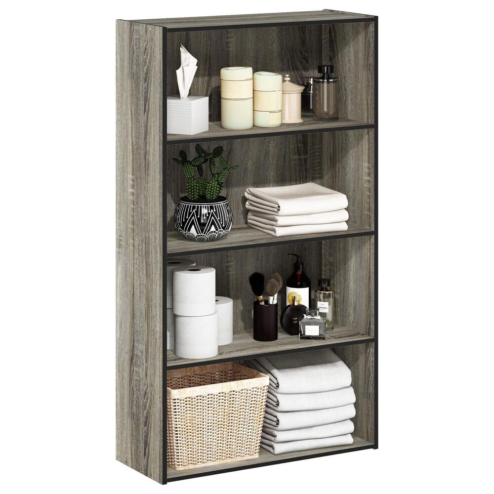 HOMLUX 4-Tier Open Shelf Bookcase in French Oak, , large