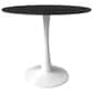 Leisuremod Leisuremod Bristol 35 round dining table White base with Black Sintered stone Top, , large
