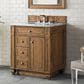 James Martin Vanities Bristol 30" Single Bathroom Vanity in Saddle Brown with 3 cm Carrara White Marble Top and Rectangular Sink, , large