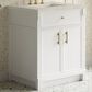 James Martin Bellshire 30" Single Bathroom Vanity in Bright White with 3 cm Siberian Silestone Top and Rectangular Sink, , large