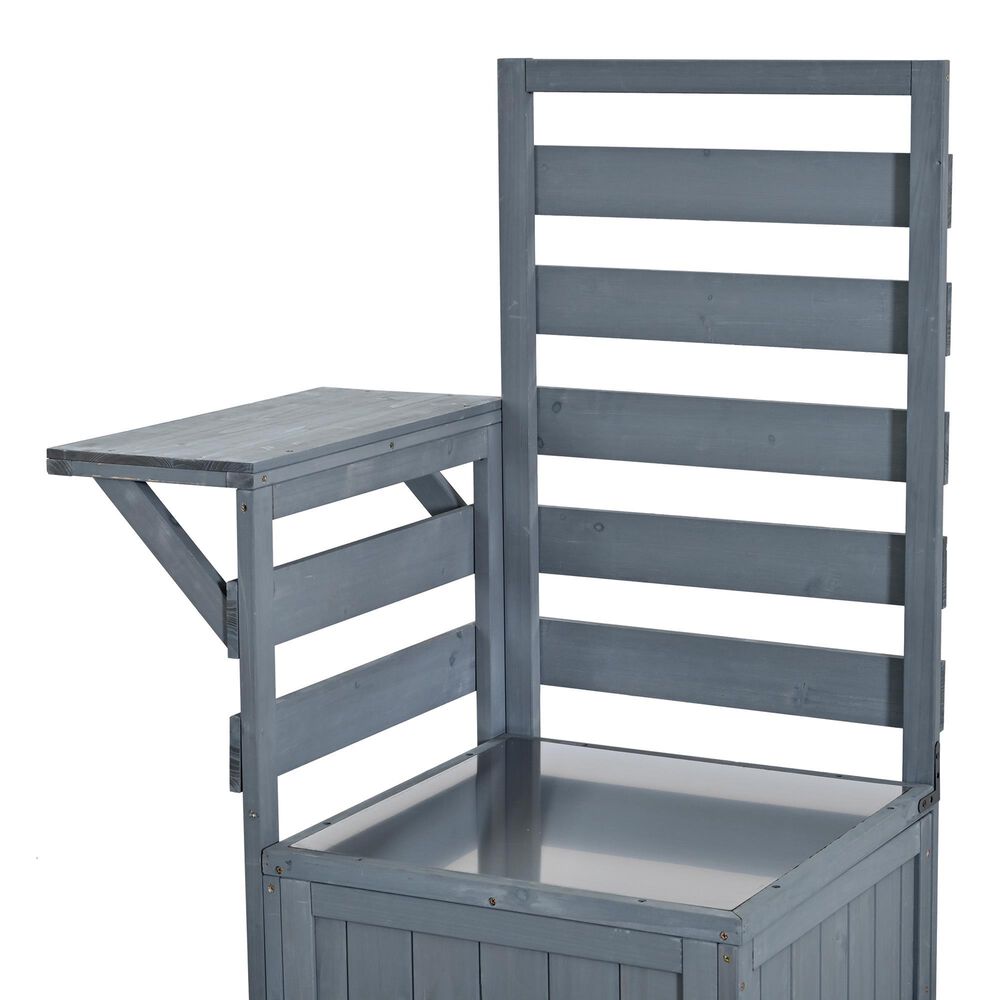 HOMLUX 62.3'' Outdoor Kitchen Island in Gray, , large