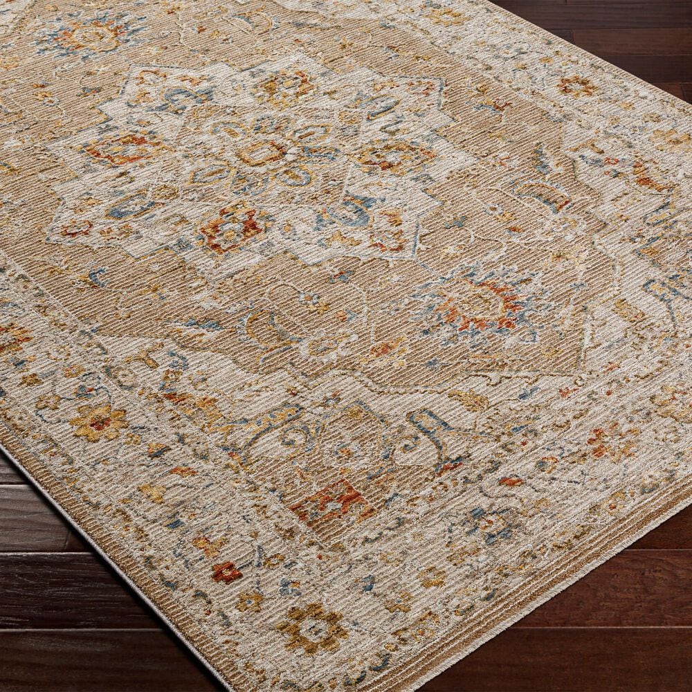 Surya Reina Tan, Light Gray, Medium Gray, Cream, Light Brown, Denim, Rust and Mustard 5&#39; x 7&#39;5&quot; Area Rug, , large