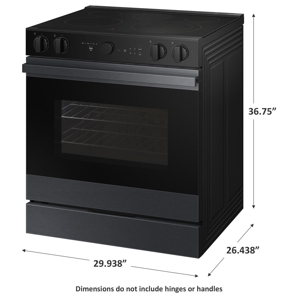 Samsung Bespoke Bespoke 6.3 Cu. Ft. Smart Slide-In Electric Range with Air Fry and Convection in Matte Black Steel, , large