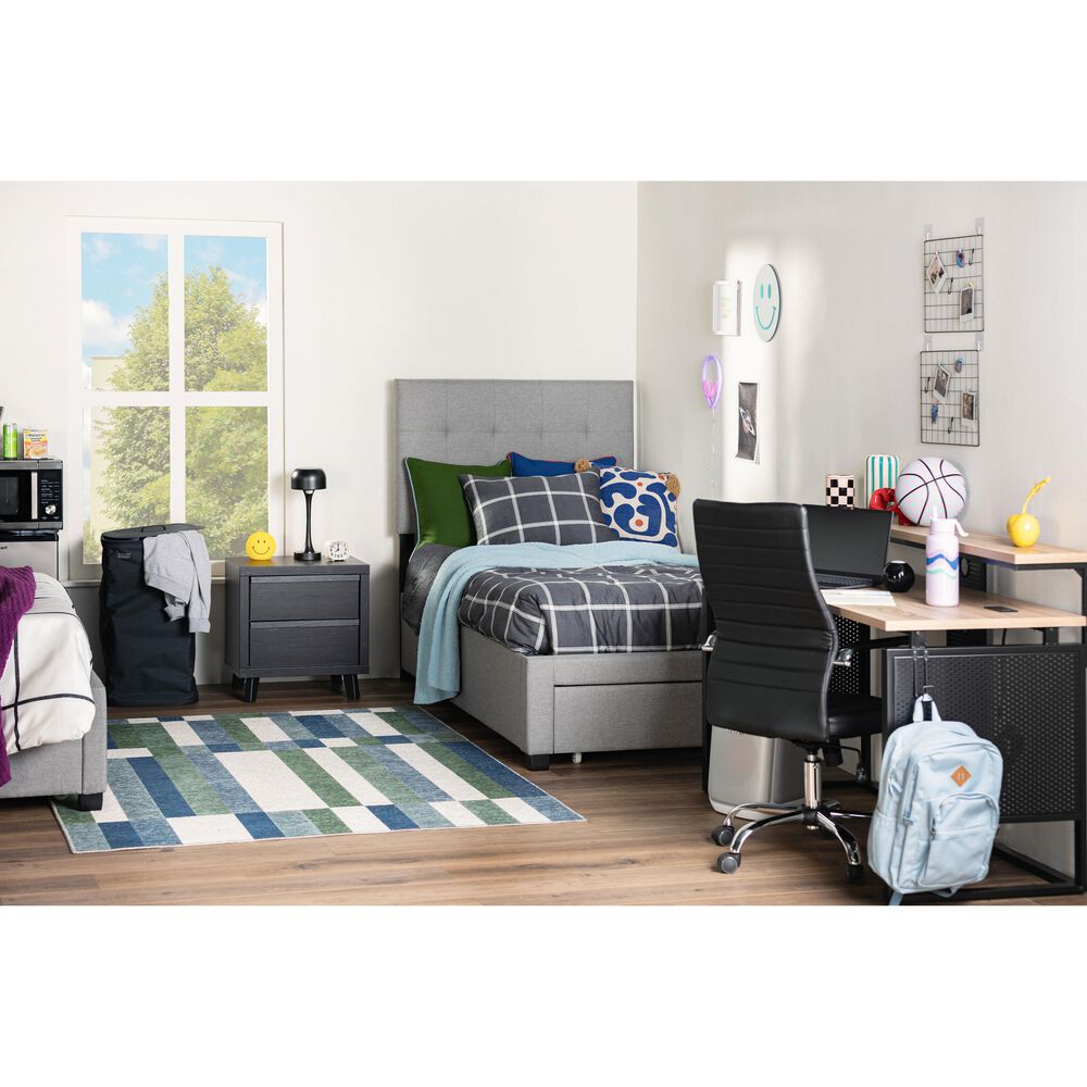 Intercon Twin Upholstered Storage Bed in Gray, , large