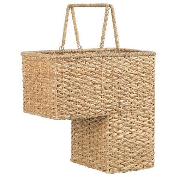 Creative Coop Woven Bankuan Stair Basket with Handles in Natural, , large