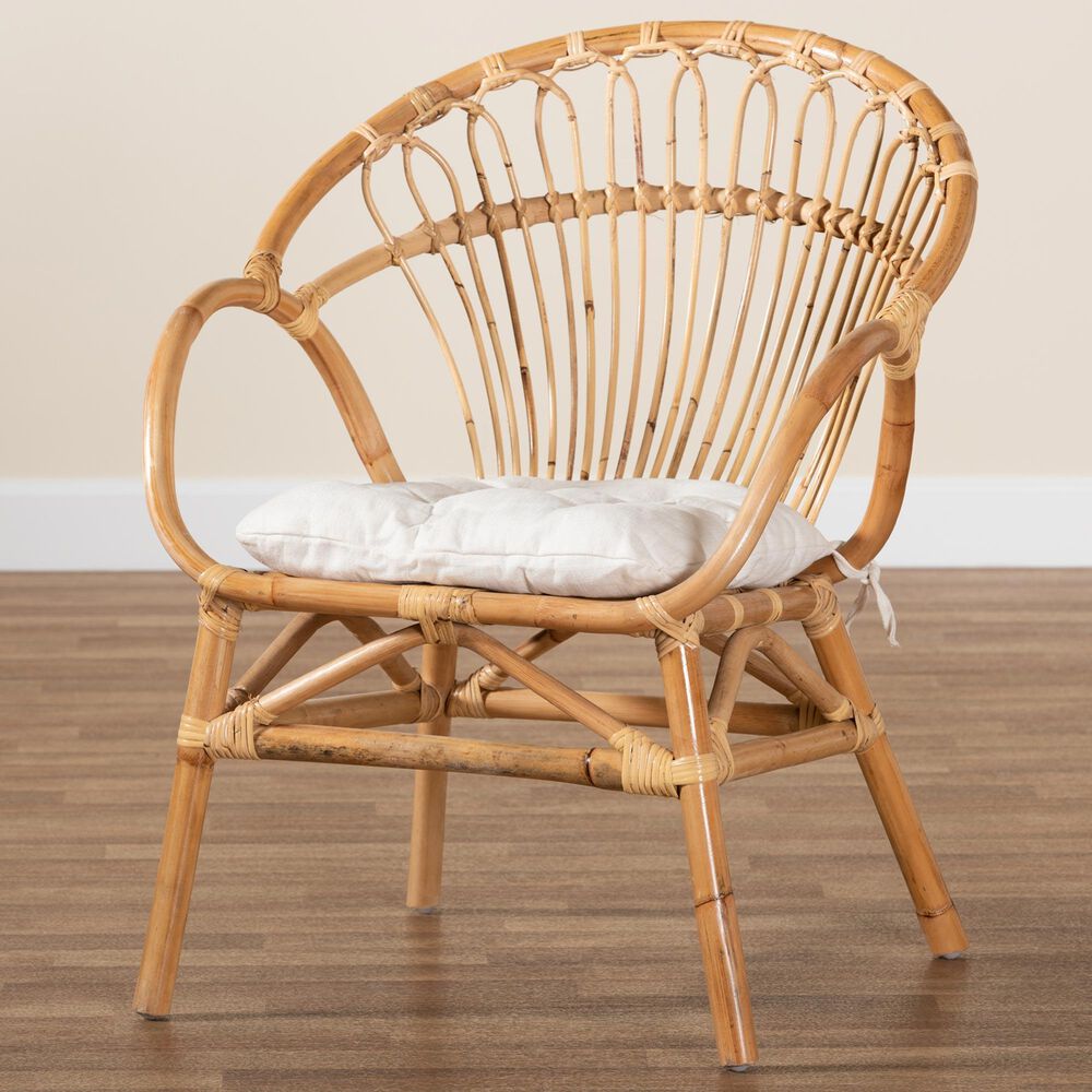 Baxton Studio Benicia Arm Chair in Natural Brown, , large