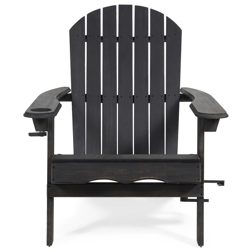 Hearth and Haven Bellwood Outdoor Folding Adirondack Chair in Dark Grey, , large