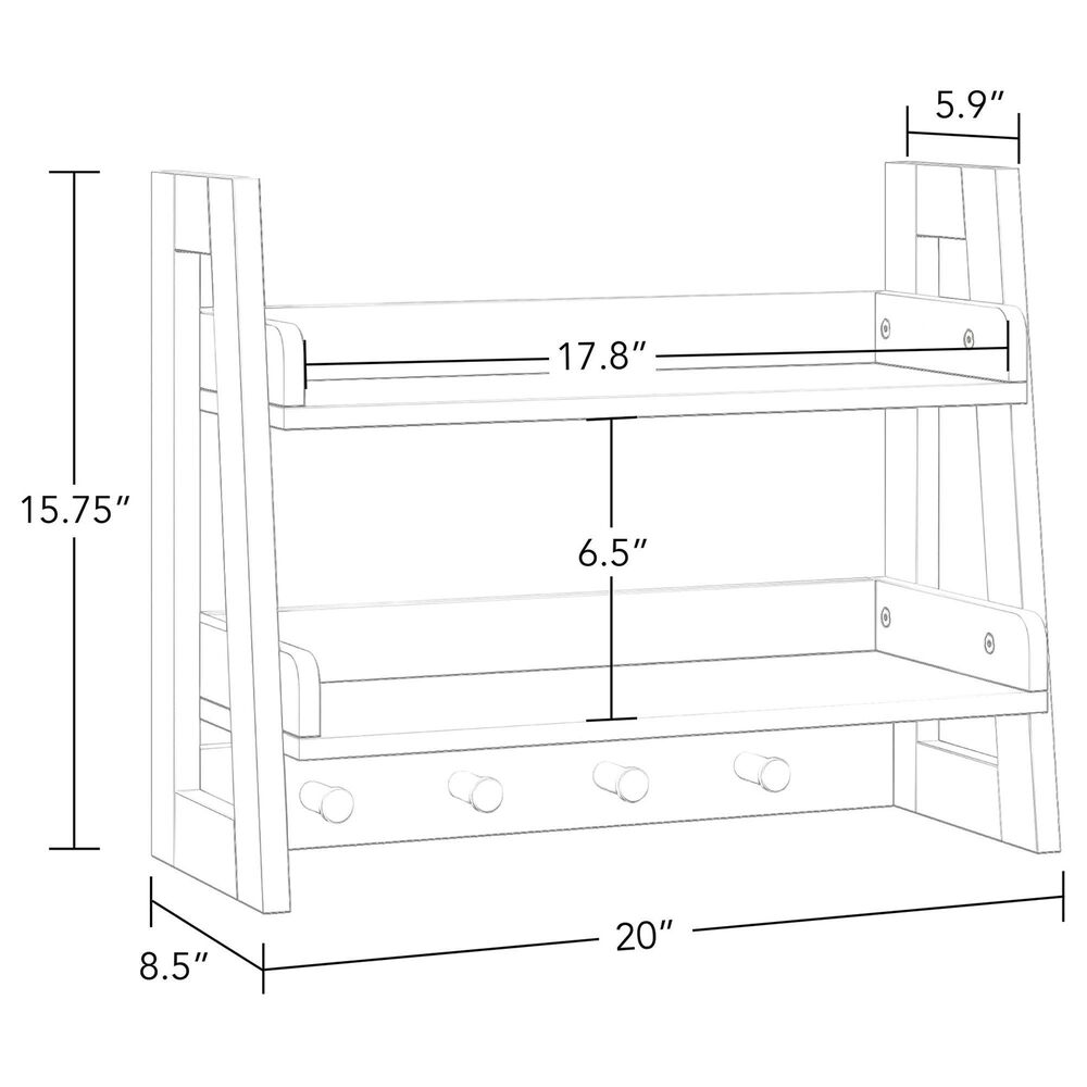RiverRidge Home Amery 2-Tier Ladder Wall Shelf in White, , large