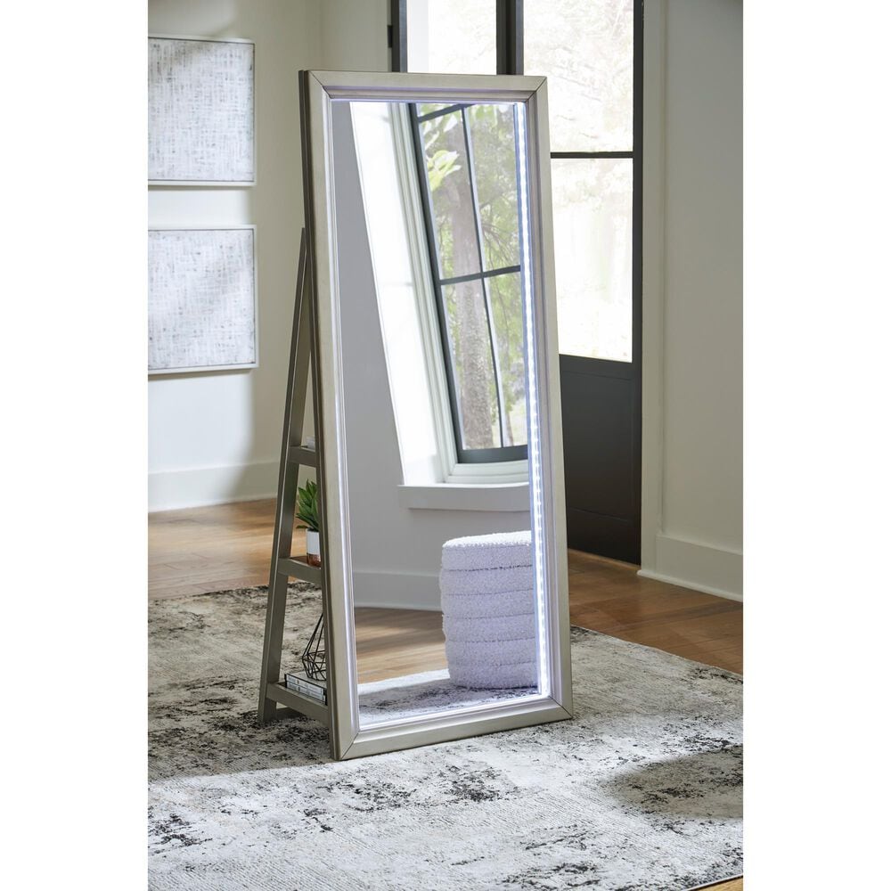 Ashley Evesen Floor Standing Mirror with Shelves in Champagne, , large