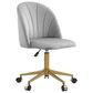 Linon Home Decor Adalynn Swivel Desk Chair with Gray Cushion in Gold, , large