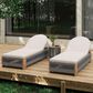 Hearth and Haven 3-Piece Outdoor Rope Chaise Lounge Set with Grey Side Table in Beige, , large